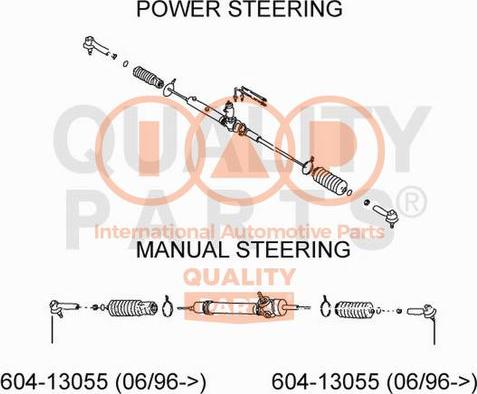 IAP QUALITY PARTS 604-13055 - Наконечник рулевой тяги, шарнир unicars.by