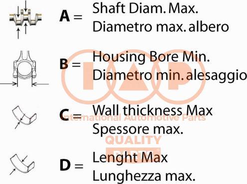 IAP QUALITY PARTS 104-17190 - Комплект шатунных вкладышей unicars.by