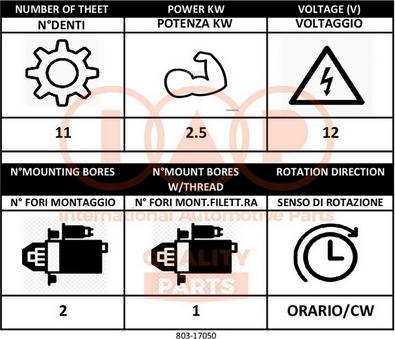 IAP QUALITY PARTS 803-17050 - Стартер unicars.by