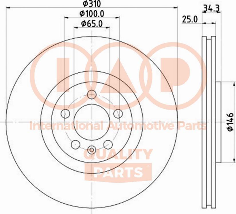 IAP QUALITY PARTS 709-50042 - Тормозной диск unicars.by