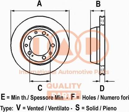 IAP QUALITY PARTS 709-07080G - Тормозной диск unicars.by