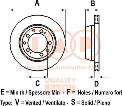 IAP QUALITY PARTS 709-07170 - Тормозной диск unicars.by