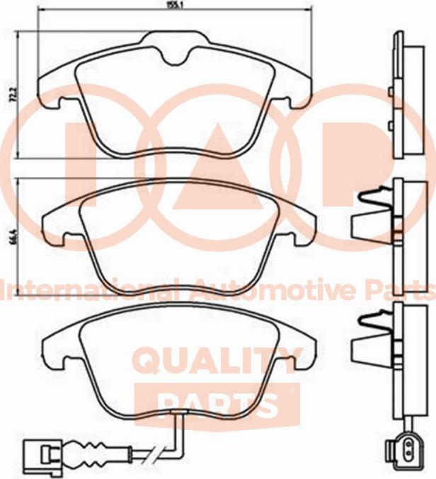 IAP QUALITY PARTS 704-50030 - Тормозные колодки, дисковые, комплект unicars.by