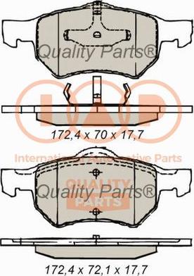 IAP QUALITY PARTS 704-02017 - Тормозные колодки, дисковые, комплект unicars.by