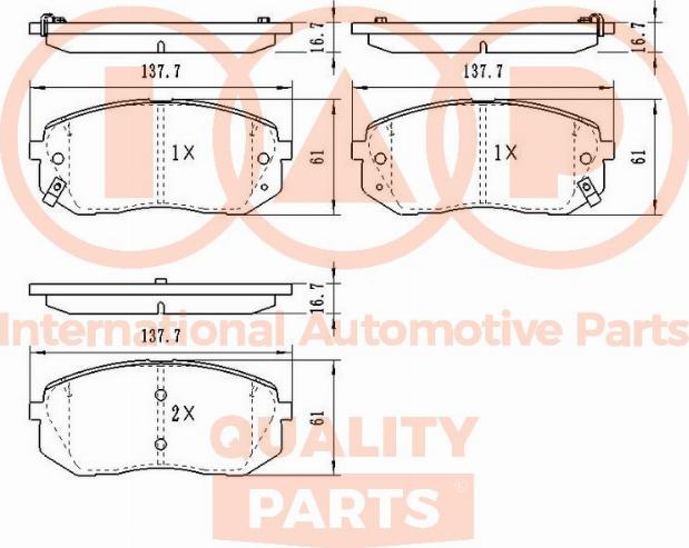 IAP QUALITY PARTS 704-07180 - Тормозные колодки, дисковые, комплект unicars.by