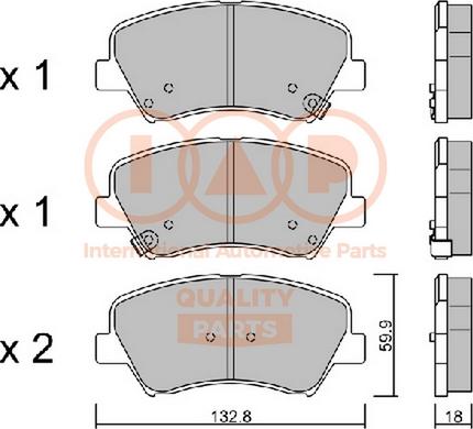 IAP QUALITY PARTS 704-07130P - Тормозные колодки, дисковые, комплект unicars.by