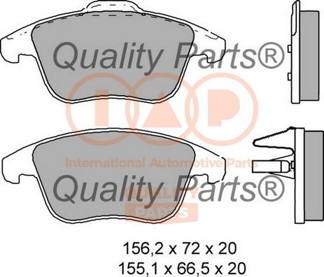 IAP QUALITY PARTS 704-14072 - Тормозные колодки, дисковые, комплект unicars.by