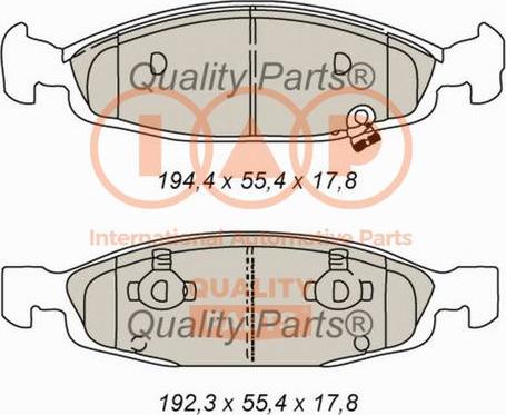 IAP QUALITY PARTS 704-10044 - Тормозные колодки, дисковые, комплект unicars.by