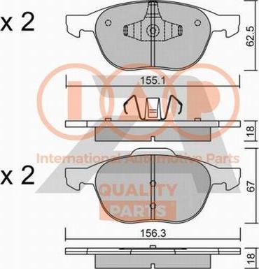 IAP QUALITY PARTS 704-11027P - Тормозные колодки, дисковые, комплект unicars.by