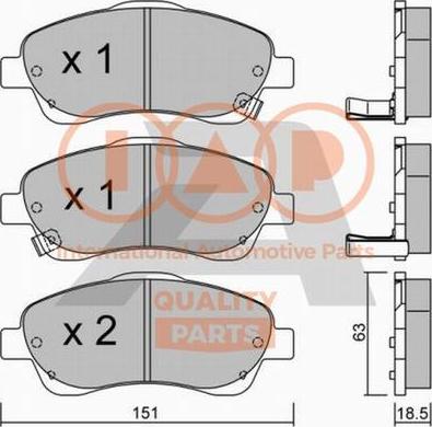 IAP QUALITY PARTS 704-17182P - Тормозные колодки, дисковые, комплект unicars.by