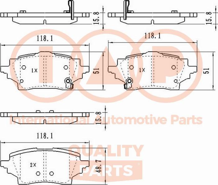 IAP QUALITY PARTS 704-17242 - Тормозные колодки, дисковые, комплект unicars.by