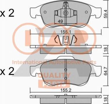 IAP QUALITY PARTS 704-29010P - Тормозные колодки, дисковые, комплект unicars.by