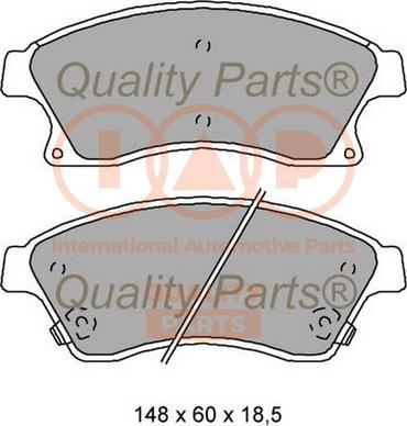 IAP QUALITY PARTS 704-20100 - Тормозные колодки, дисковые, комплект unicars.by