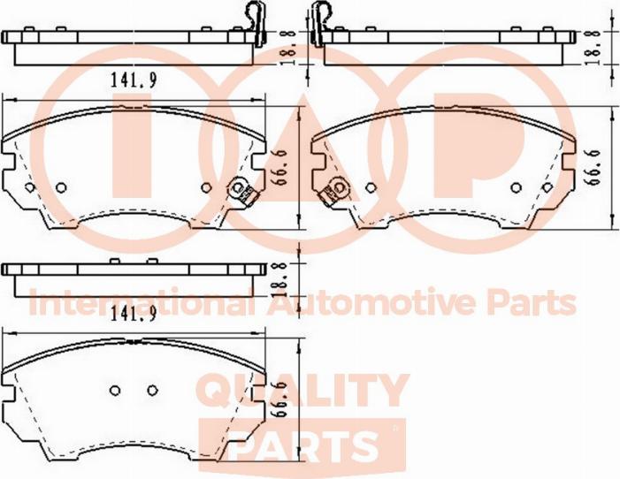 IAP QUALITY PARTS 704-20121 - Тормозные колодки, дисковые, комплект unicars.by