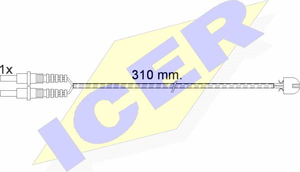 Icer 610496 E C - Сигнализатор, износ тормозных колодок unicars.by