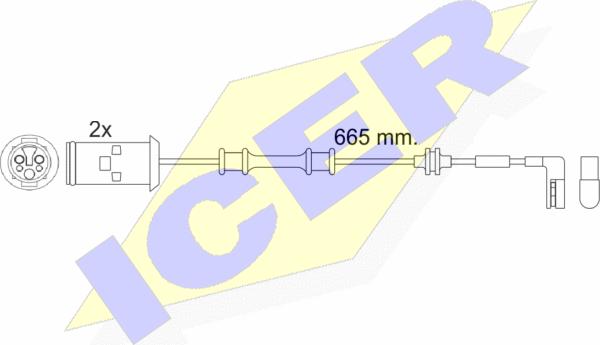 Icer 610451 E C - Сигнализатор, износ тормозных колодок unicars.by