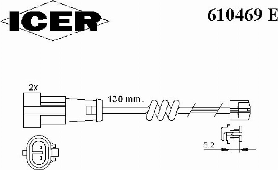 Icer 610469E - Сигнализатор, износ тормозных колодок unicars.by