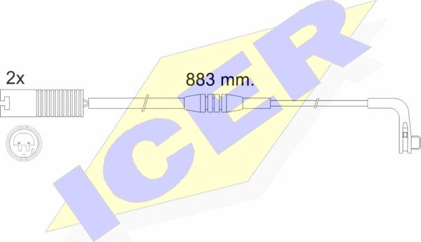 Icer 610480 E C - Сигнализатор, износ тормозных колодок unicars.by