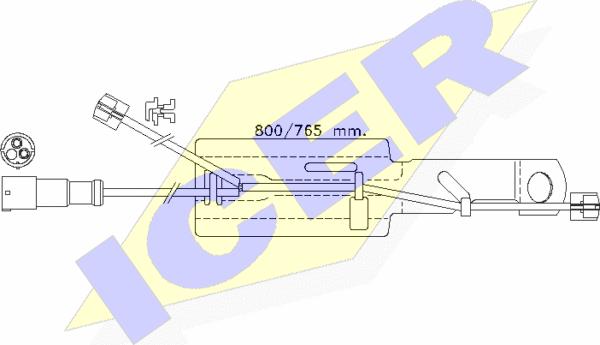 Icer 610432 E C - Сигнализатор, износ тормозных колодок unicars.by