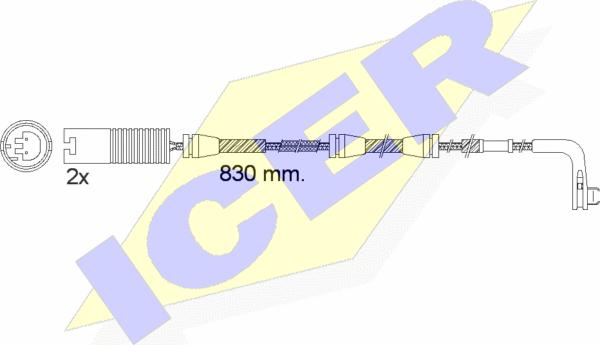 Icer 610503 E C - Сигнализатор, износ тормозных колодок unicars.by