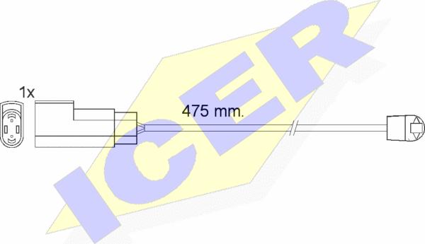 Icer 610576 E C - Сигнализатор, износ тормозных колодок unicars.by