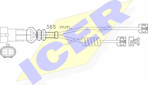 Icer 610301 E C - Сигнализатор, износ тормозных колодок unicars.by