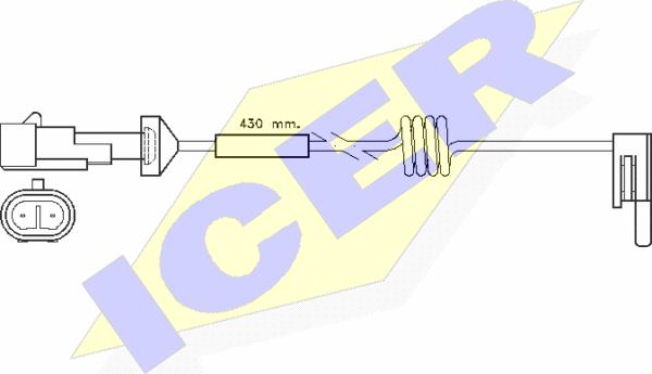 Icer 610235 E C - Сигнализатор, износ тормозных колодок unicars.by