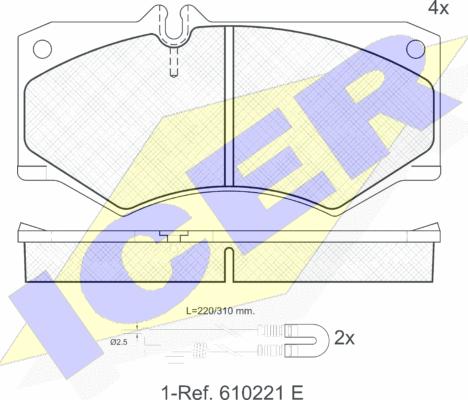 Icer 140405-113 - Тормозные колодки, дисковые, комплект unicars.by