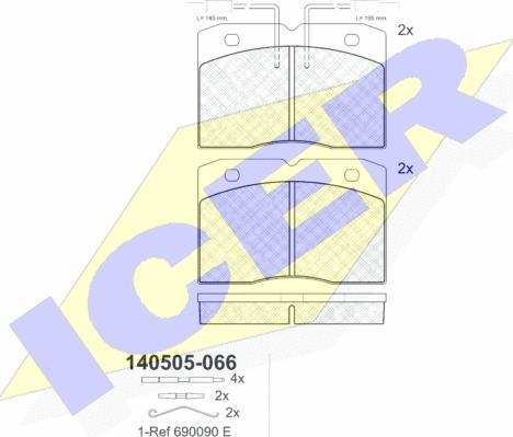 Icer 140505 - Тормозные колодки, дисковые, комплект unicars.by