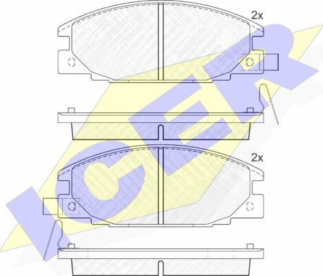 Icer 140854 - Тормозные колодки, дисковые, комплект unicars.by