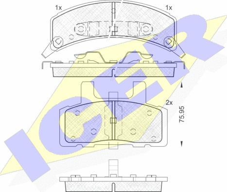 Icer 141563 - Тормозные колодки, дисковые, комплект unicars.by