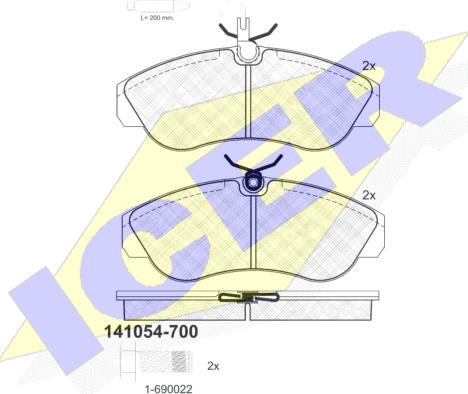 Icer 141054-700 - Тормозные колодки, дисковые, комплект unicars.by