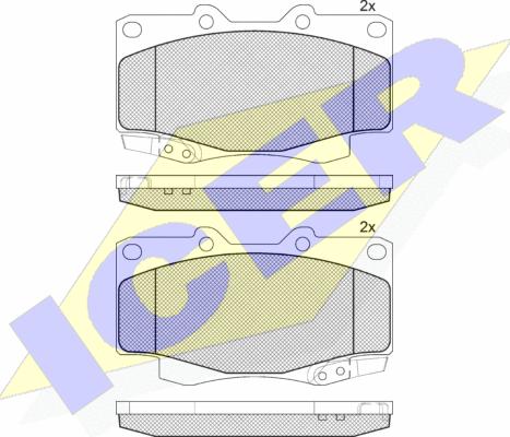 Icer 141007-208 - Тормозные колодки, дисковые, комплект unicars.by