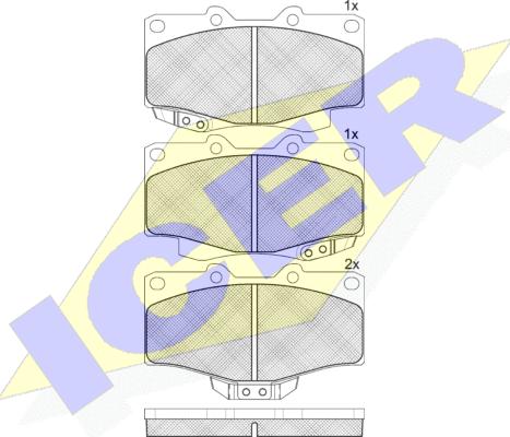 Icer 141007 - Тормозные колодки, дисковые, комплект unicars.by