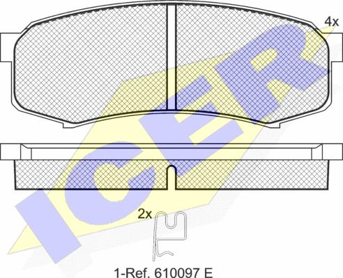 Icer 141027 - Тормозные колодки, дисковые, комплект unicars.by