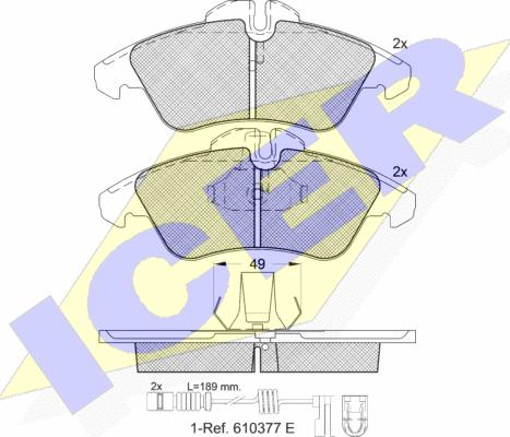 Icer 141104-203 - Тормозные колодки, дисковые, комплект unicars.by