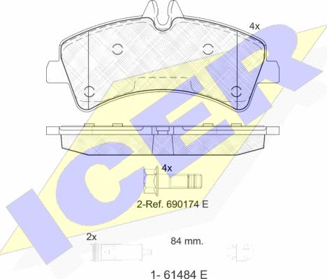 Icer 141849-203 - Тормозные колодки, дисковые, комплект unicars.by