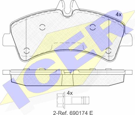 Icer 141849 - Тормозные колодки, дисковые, комплект unicars.by