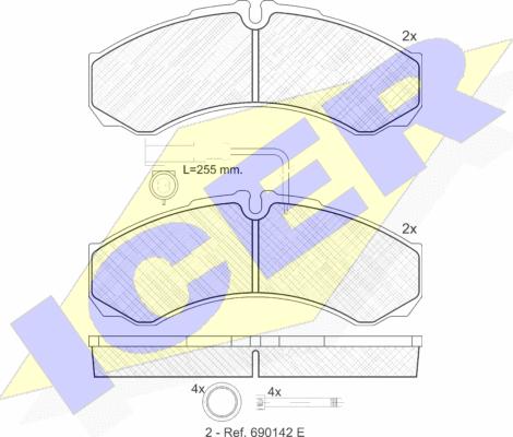 Icer 141848 - Тормозные колодки, дисковые, комплект unicars.by