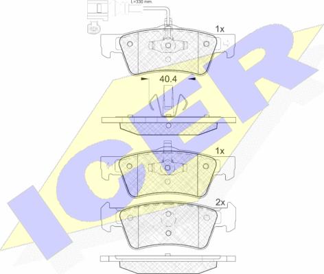 Icer 141816 - Тормозные колодки, дисковые, комплект unicars.by