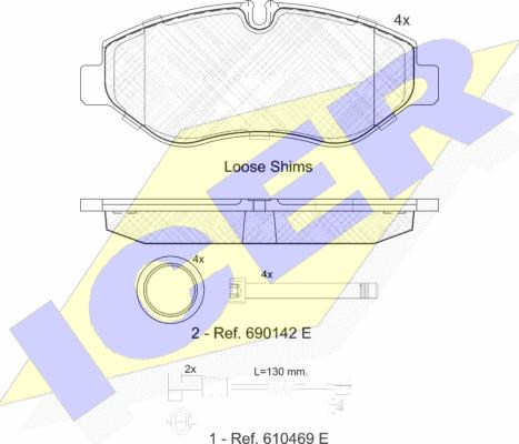 Icer 141832-203 - Тормозные колодки, дисковые, комплект unicars.by