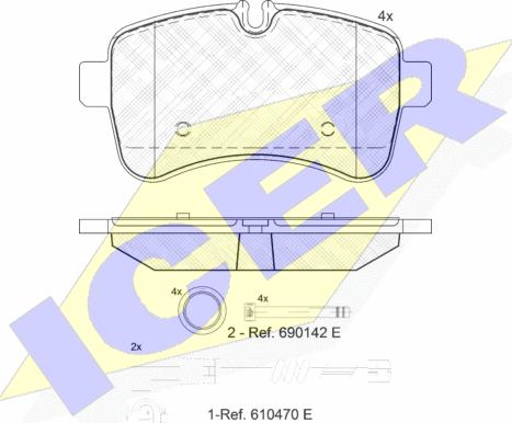 Icer 141837-203 - Тормозные колодки, дисковые, комплект unicars.by