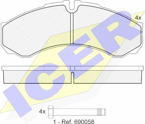 Icer 141208 - Тормозные колодки, дисковые, комплект unicars.by