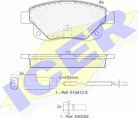 Icer 141794 - Тормозные колодки, дисковые, комплект unicars.by