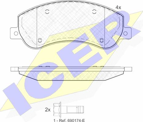 Icer 141793-204 - Тормозные колодки, дисковые, комплект unicars.by