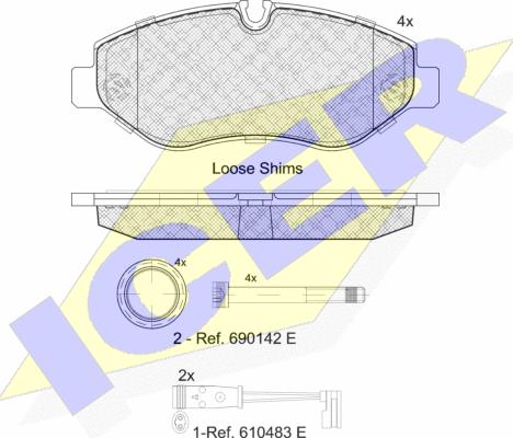 Icer 141786-203 - Тормозные колодки, дисковые, комплект unicars.by