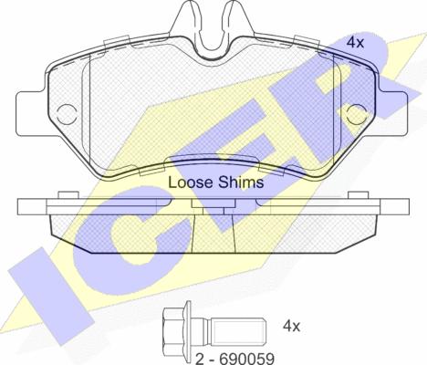 Icer 141787-204 - Тормозные колодки, дисковые, комплект unicars.by