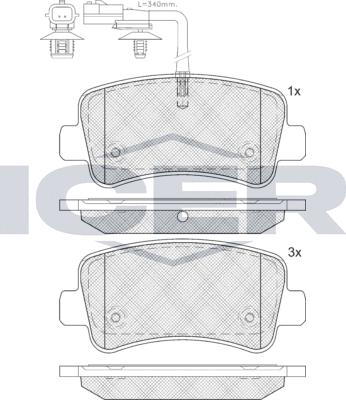 Icer 142001LM - Тормозные колодки, дисковые, комплект unicars.by