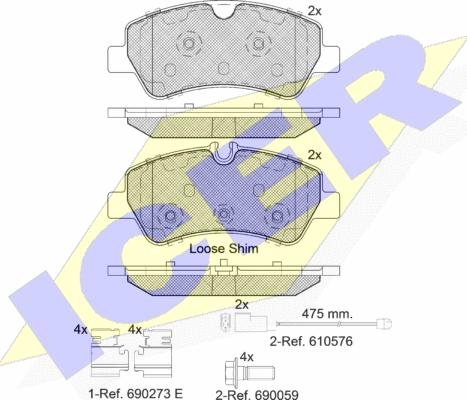 Icer 142116-203 - Тормозные колодки, дисковые, комплект unicars.by