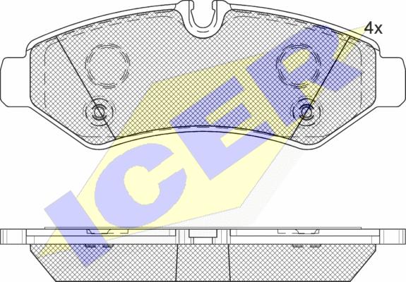 Icer 142350 - Тормозные колодки, дисковые, комплект unicars.by